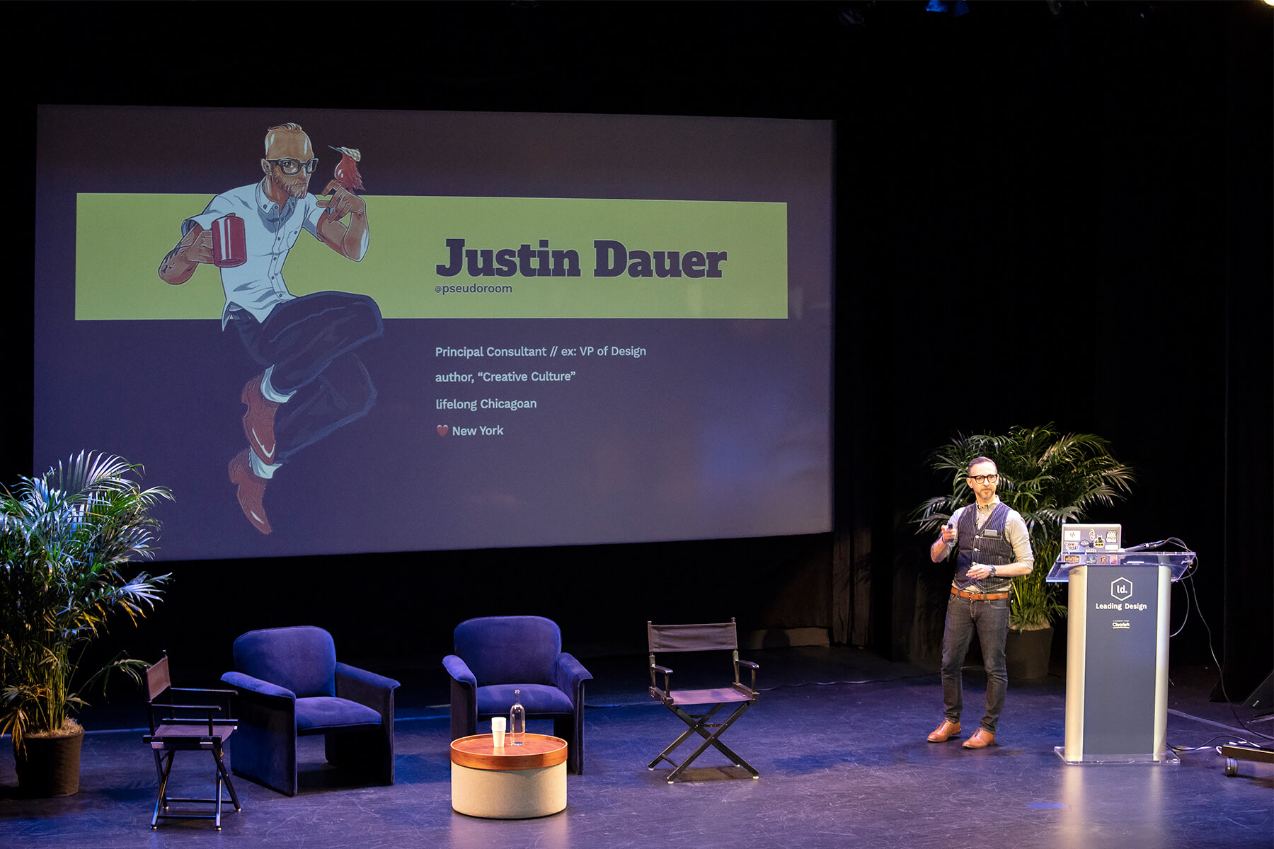 Justin speaking at Leading Design New York '22